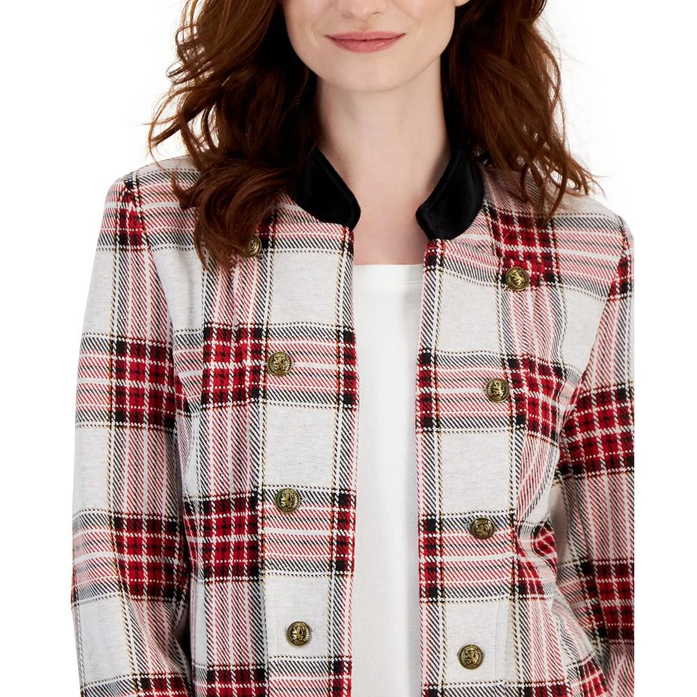 商品Tommy Hilfiger|Women's Long-Sleeve Tartan Band Jacket,价格¥606,第4张图片详细描述