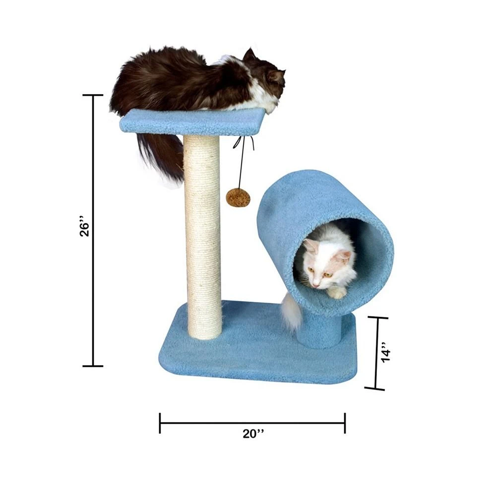 25" Real Wood Cat Tree With Scratcher And Tunnel For Privacy 商品