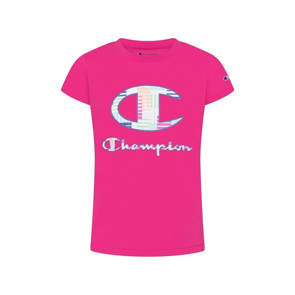 商品CHAMPION|Big Girls Multi Stripe Pattern Short Sleeve T-shirt,价格¥101,第1张图片