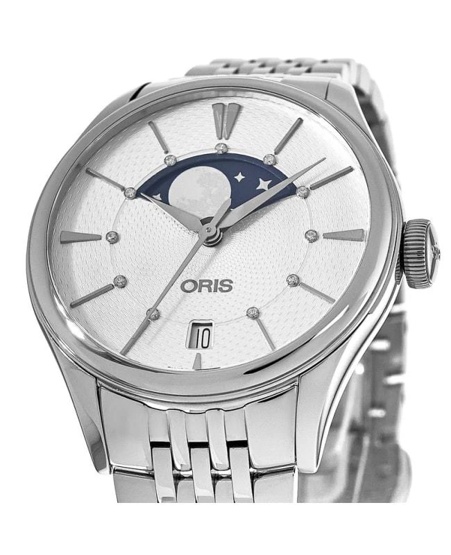 商品Oris|Oris Artelier Grande Lune Date Silver Dial Stainless Steel Women's Watch 01 763 7723 4051-07 8 18 79,价格¥15770,第2张图片详细描述