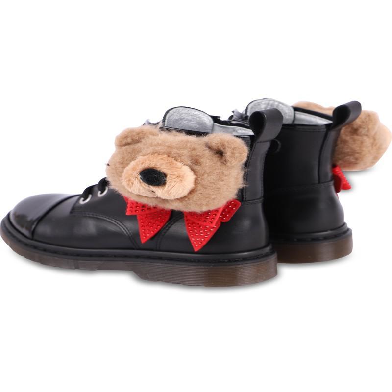 商品MONNALISA|Teddies and bows boots in black,价格¥2601-¥2840,第4张图片详细描述