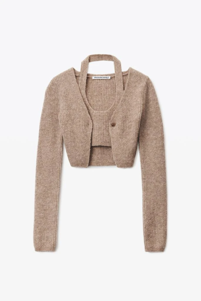 商品Alexander Wang|LONG-SLEEVE TWINSET CARDIGAN IN ALPACA,价格¥2447,第3张图片详细描述