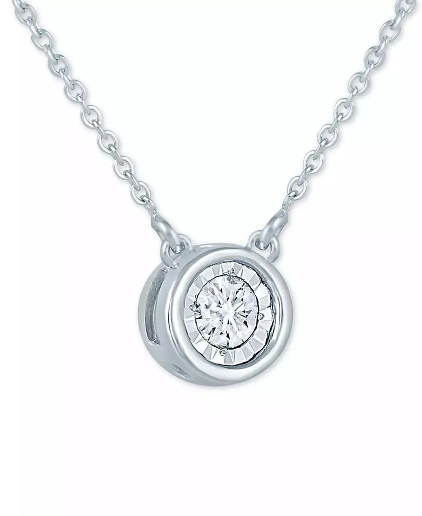 商品Macy's|Diamond Bezel 18" Pendant Necklace (1/8 ct. t.w.),价格¥7193,第2张图片详细描述