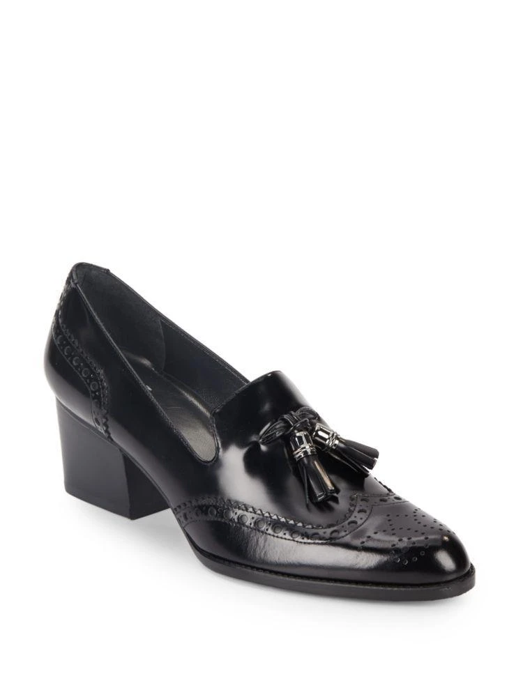 商品Stuart Weitzman|Girlthing Leather Tassel Loafer Pumps,价格¥1144,第1张图片