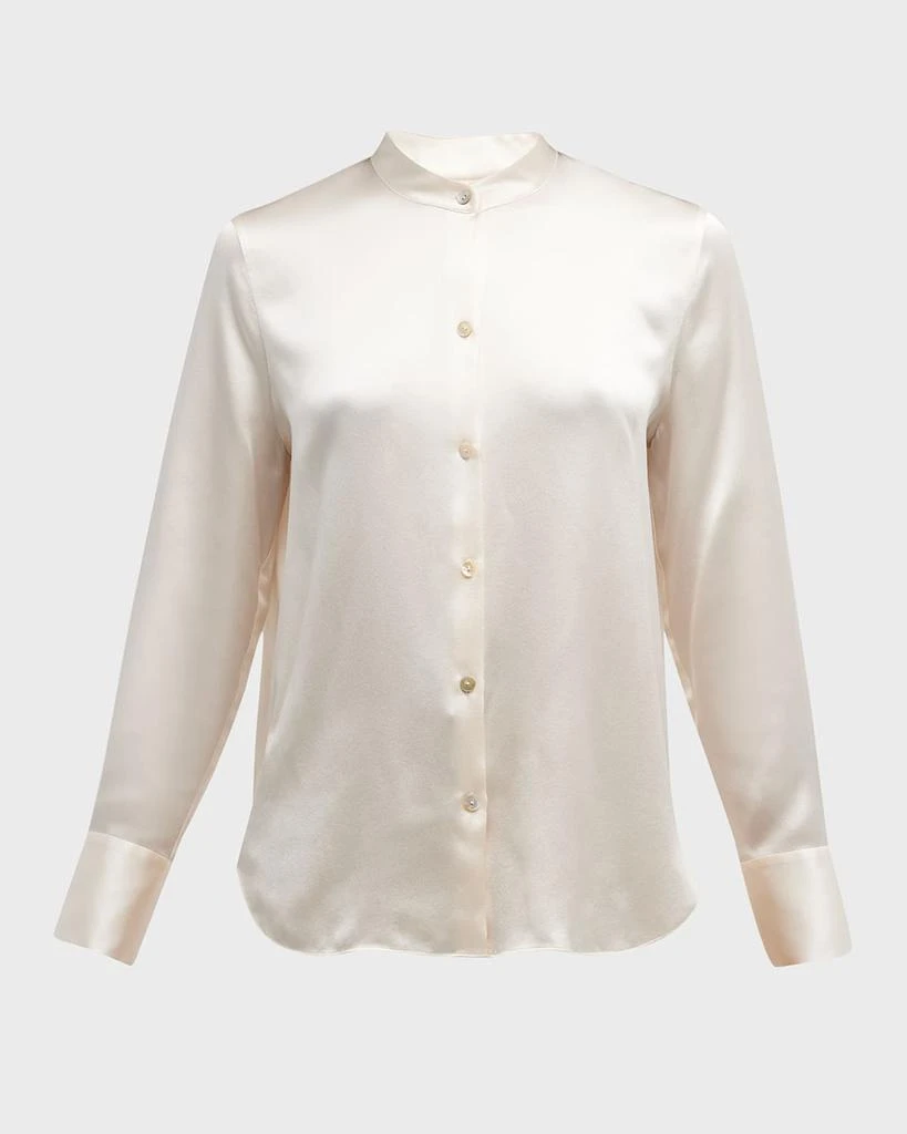 商品Vince|Band-Collar Slim-Fit Silk Blouse,价格¥1976,第3张图片详细描述