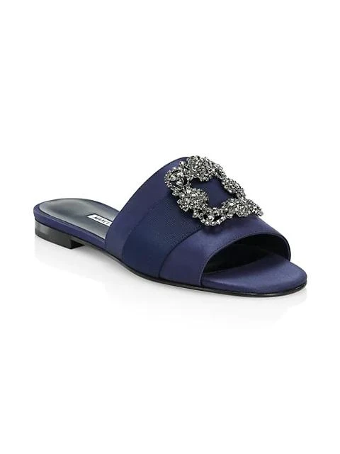 商品Manolo Blahnik|Martamod Embellished Satin Mules,价格¥7623,第2张图片详细描述