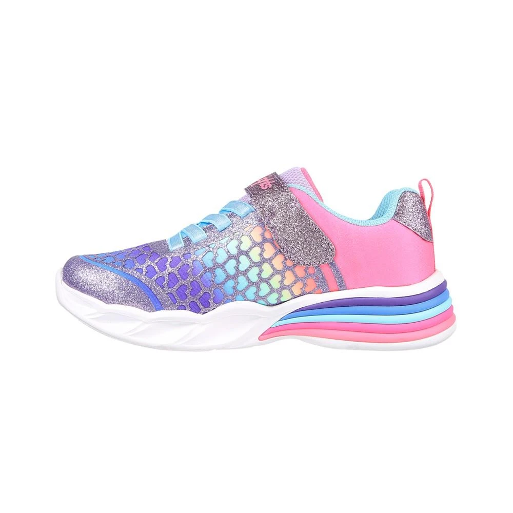 商品SKECHERS|Little Girls Heart Lights- Sweetheart Lights - Lovely Colors Light-Up Stay-Put Closure Casual Sneakers from Finish Line,价格¥225,第3张图片详细描述