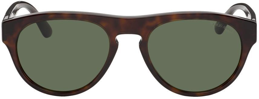 商品Giorgio Armani|玳瑁色徽标太阳镜,价格¥3022,第1张图片