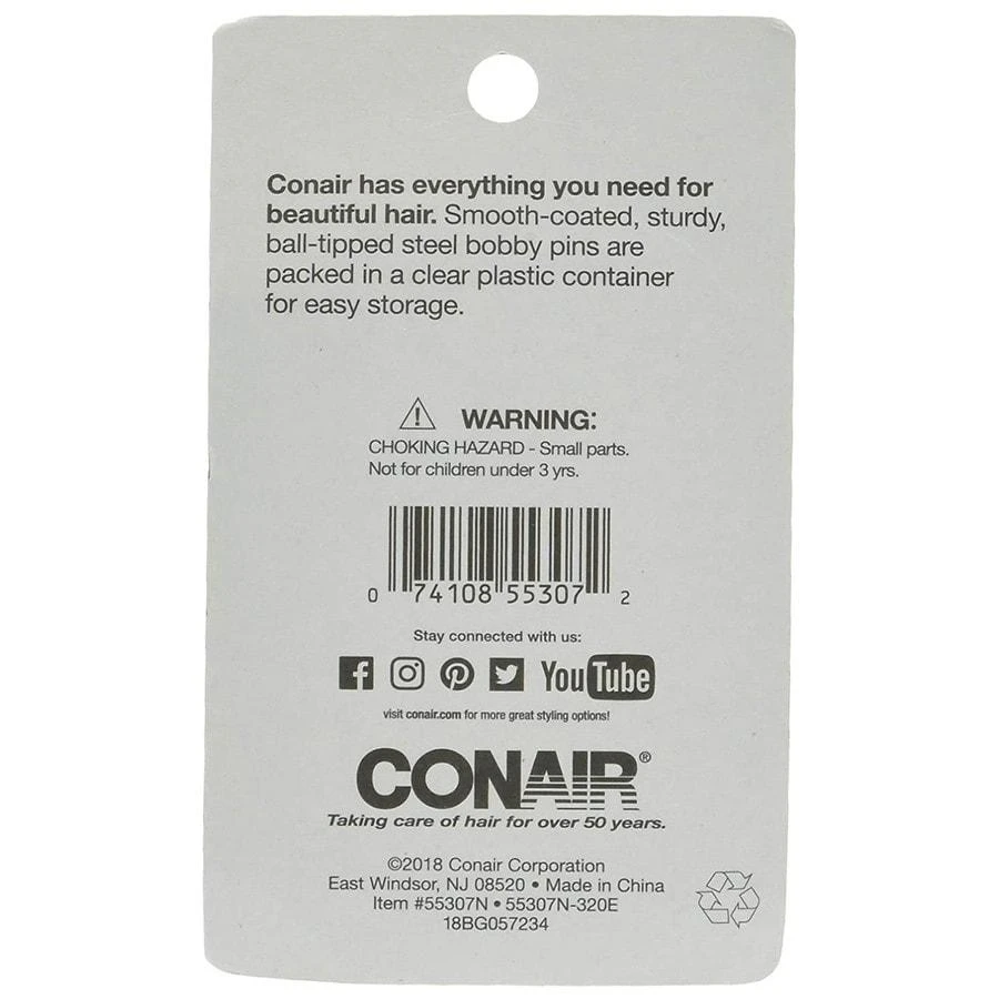 商品Conair|Secure Hold Bobby Pins in Clear Plastic Storage Case,价格¥32,第2张图片详细描述