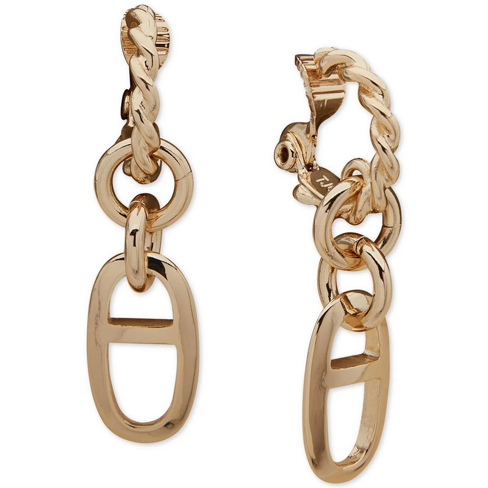 商品Anne Klein|Gold-Tone Chain Link Clip-On Drop Earrings,价格¥98,第1张图片