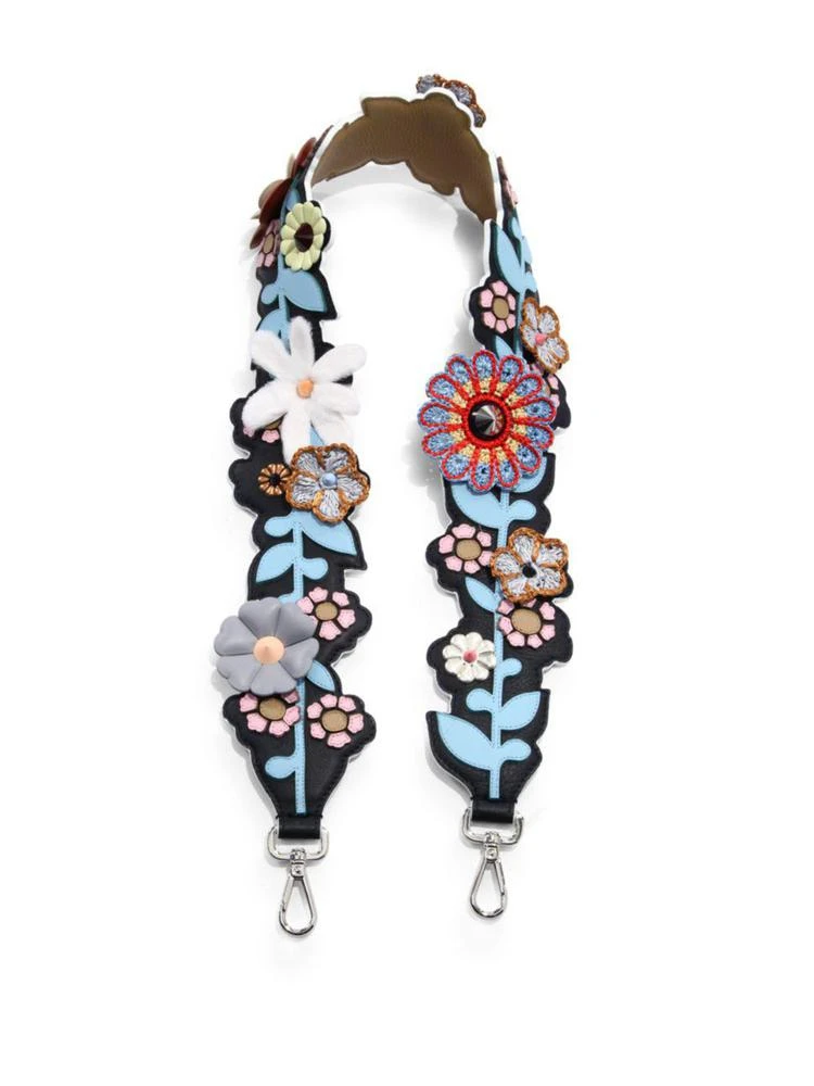 商品Fendi|Strap You Floral-Embellished Leather Shoulder Strap,价格¥14026,第1张图片