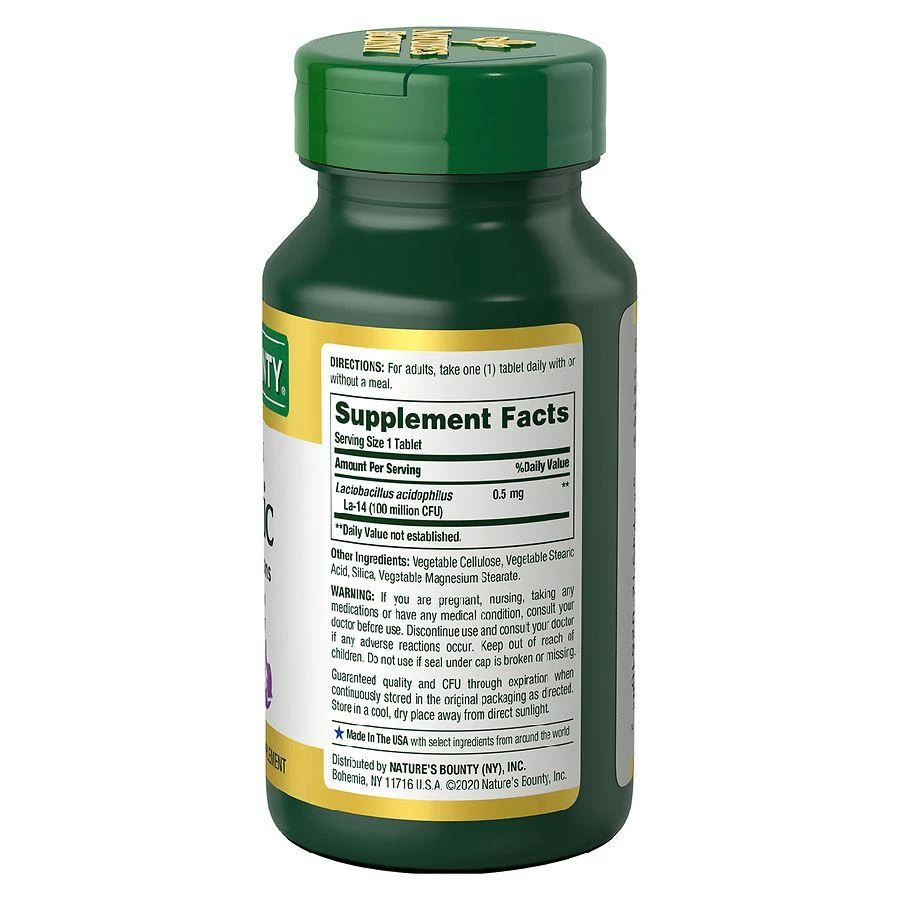 商品Nature's Bounty|Acidophilus Probiotic Tablets,价格¥112,第3张图片详细描述