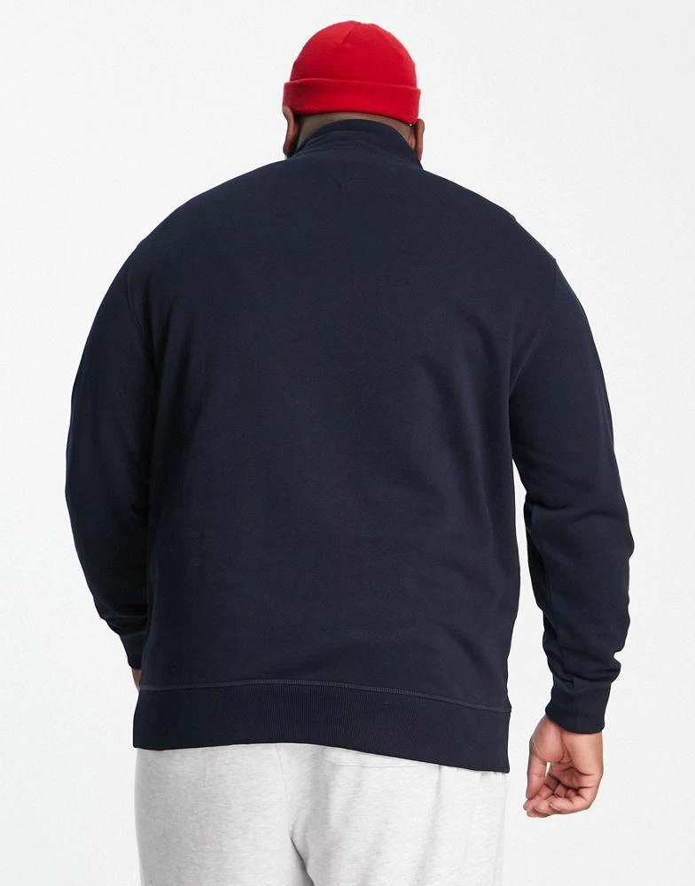 商品Tommy Hilfiger|Tommy Hilfiger Big & Tall embroid icon square half zip sweatshirt in navy,价格¥1275,第2张图片详细描述