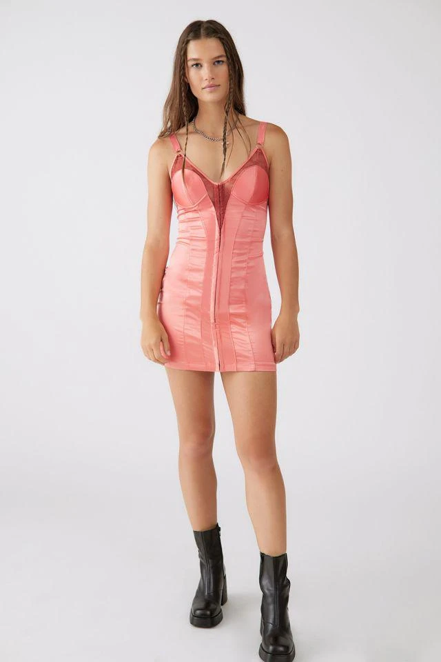 商品Urban Outfitters|UO Piper Satin Hook & Eye Mini Dress,价格¥151,第3张图片详细描述