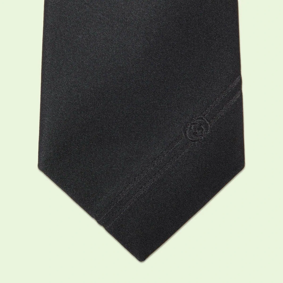【预售】 古驰 24秋冬 男士 领带 互扣式双G真丝领带 707260 4EAAU 1000 商品