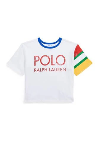 商品Ralph Lauren|Lauren Childrenswear Girls 7 16 Logo Cropped Cotton Jersey T Shirt,价格¥106,第1张图片