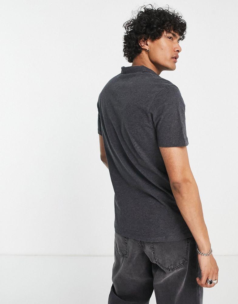 AllSaints Brace polo shirt in grey商品第2张图片规格展示