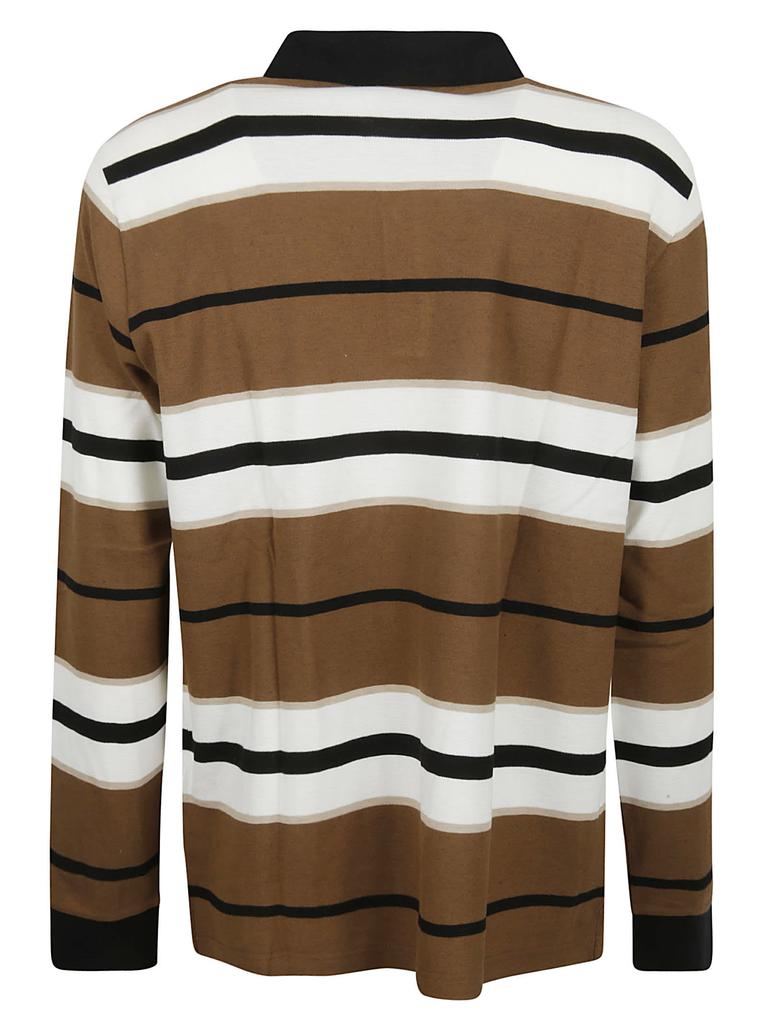 Burberry Long-sleeve Stripe Polo Shirt商品第2张图片规格展示