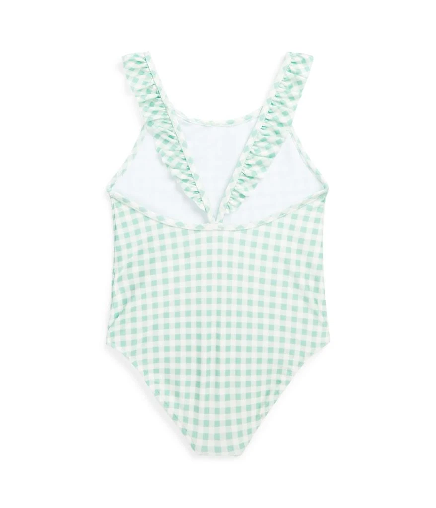 商品Ralph Lauren|Gingham Ruffled One-Piece Swimsuit (Little Kids),价格¥484,第2张图片详细描述