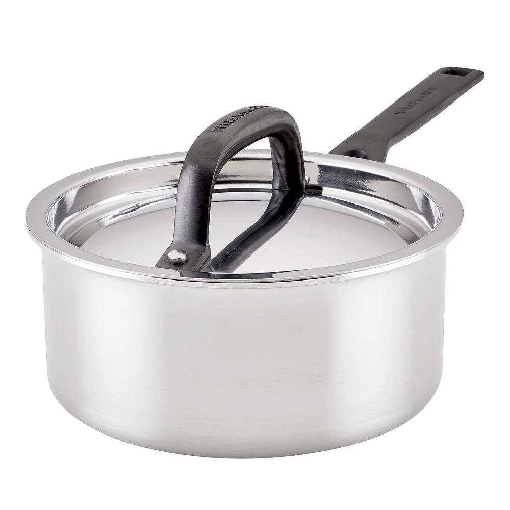 商品KitchenAid|5 Ply Stainless Steel 1.5 Qt Saucepan and Lid,价格¥541,第1张图片