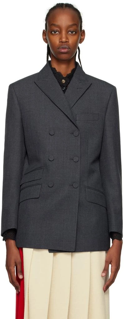 商品Gucci|灰色双排扣西装外套,价格¥29102,第1张图片