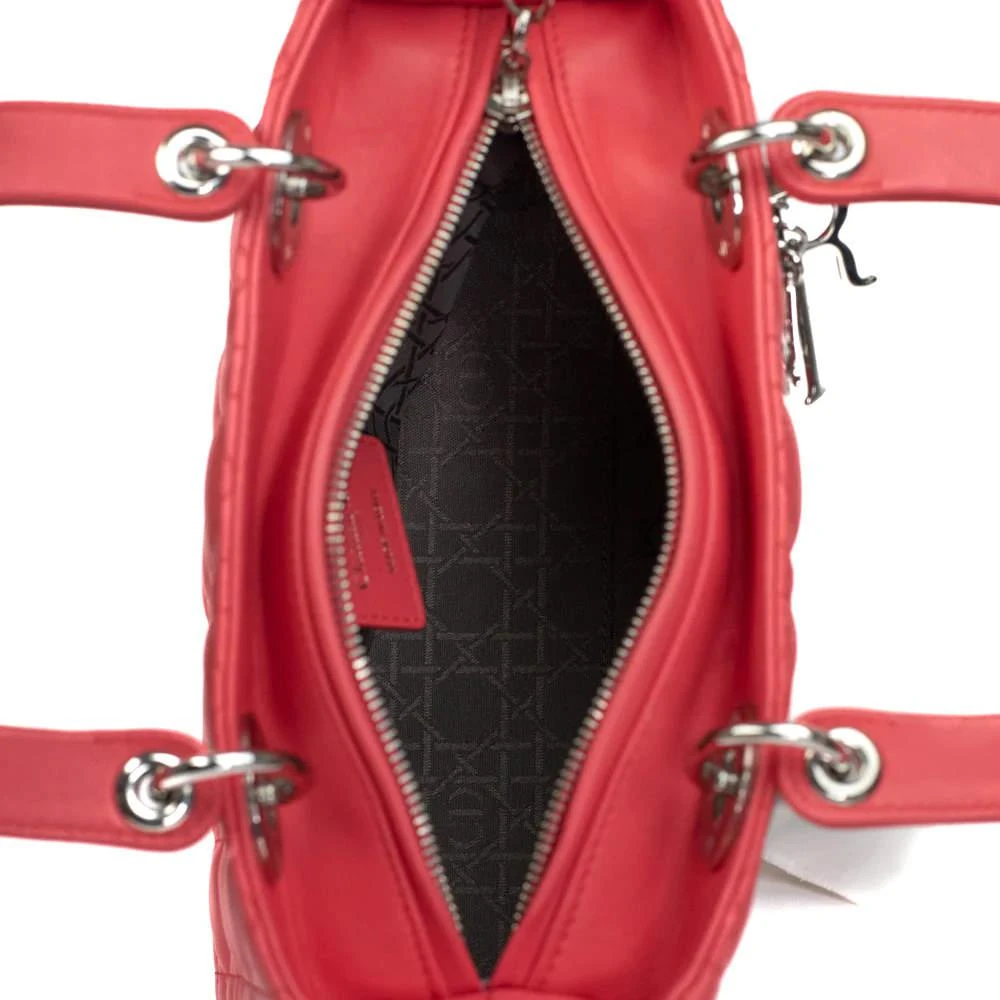 商品[二手商品] Dior|Dior Pink Leather Small Cannage Lady Dior Shoulder Tote Bag ,价格¥22199,第5张图片详细描述