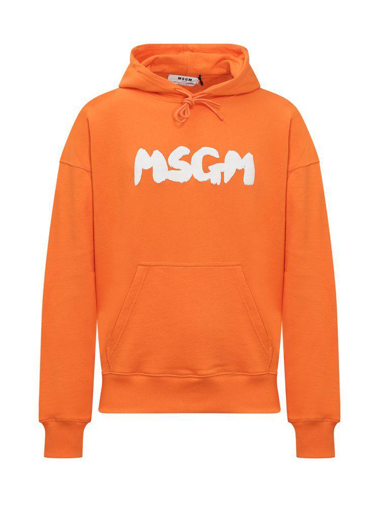 商品MSGM|MSGM Logo Printed Drawstring Hoodie,价格¥1213-¥1266,第1张图片