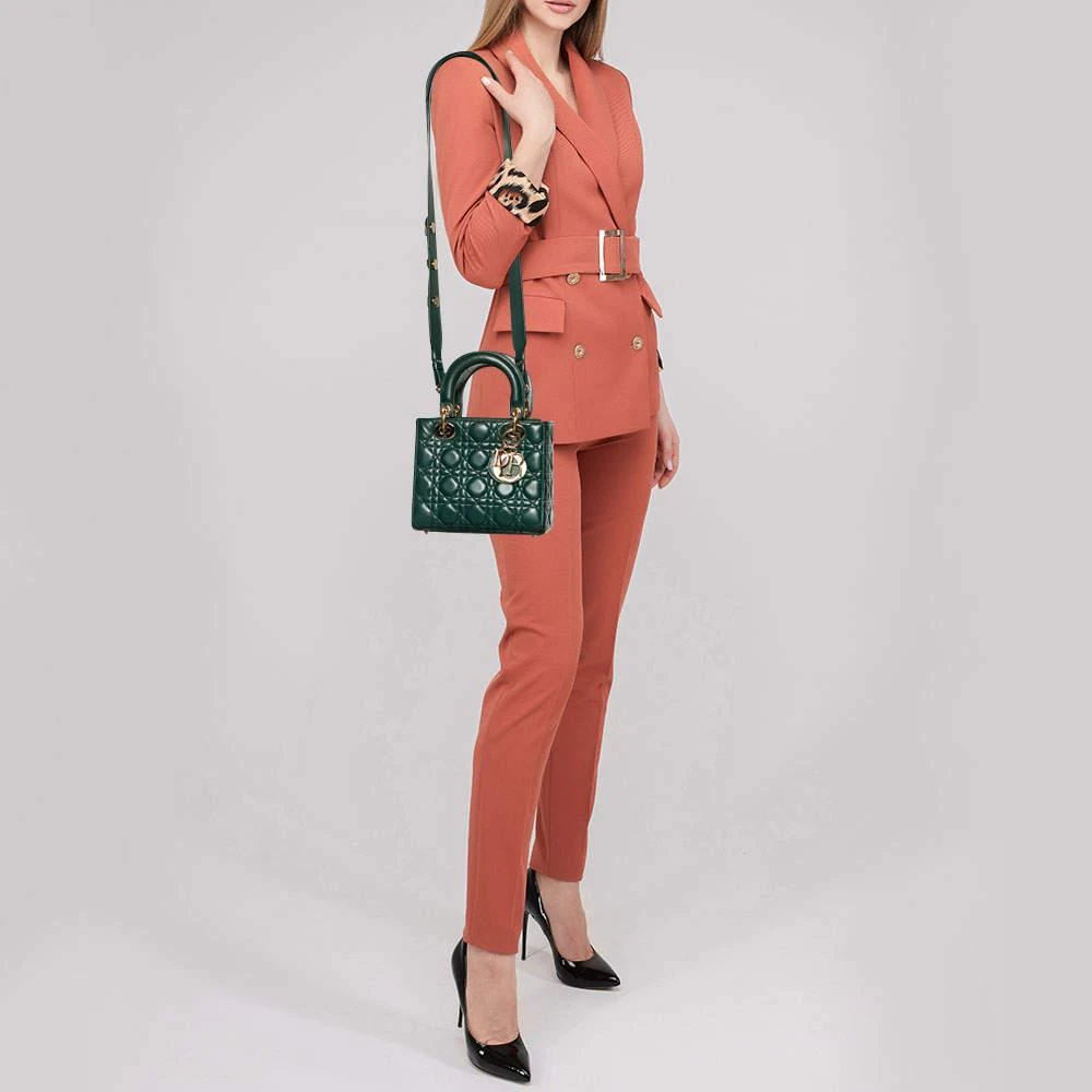 商品[二手商品] Dior|Dior Green Cannage Leather Small My Lady Dior Tote,价格¥17461,第2张图片详细描述