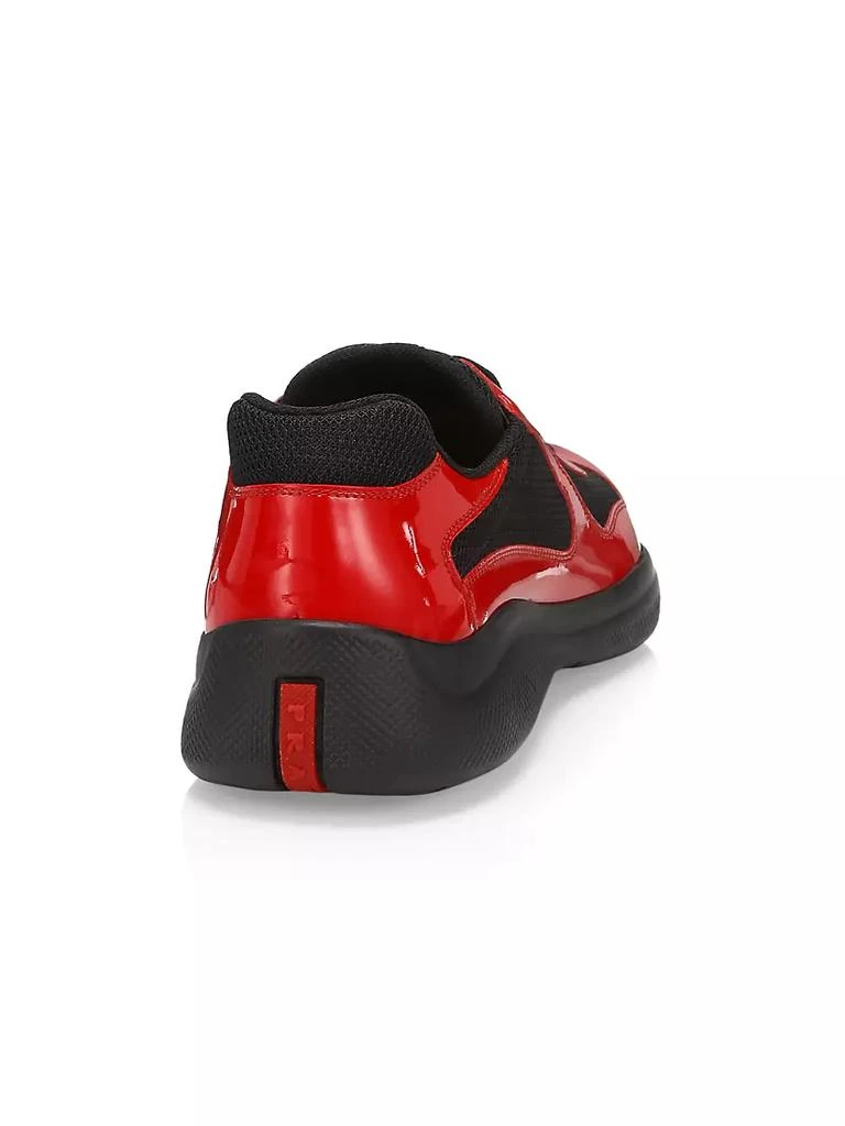 商品Prada|America's Cup Patent Leather & Technical Fabric Sneakers,价格¥6329,第3张图片详细描述