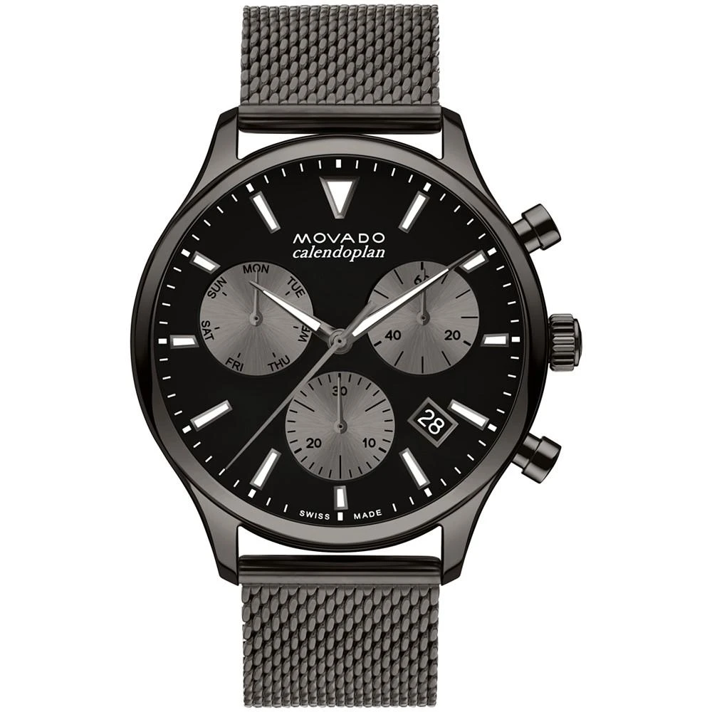 商品Movado|Men's Heritage Ionic Plated Gray Steel Bracelet Watch 43mm,价格¥8152,第1张图片