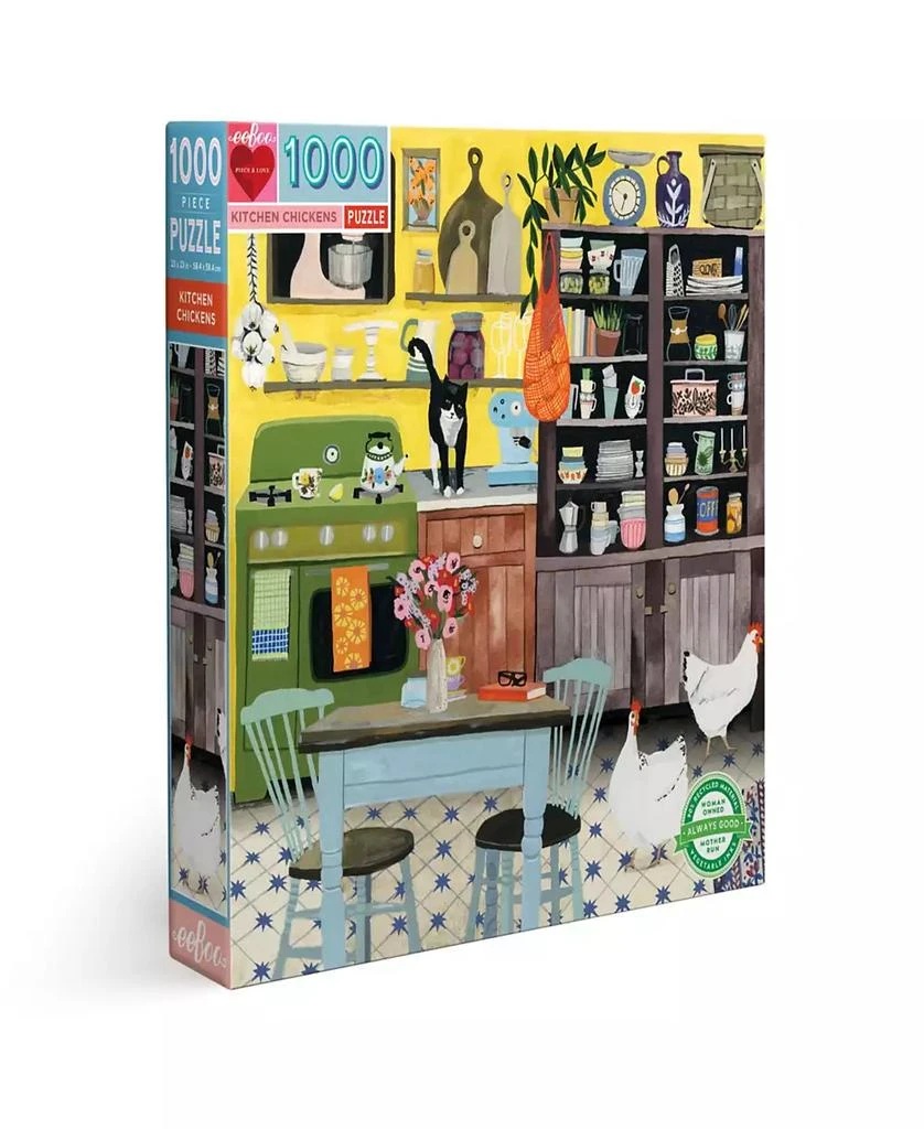 商品Eeboo|Piece Love Kitchen Chickens 1000 Piece Square Adult Jigsaw Puzzle Set,价格¥148,第1张图片