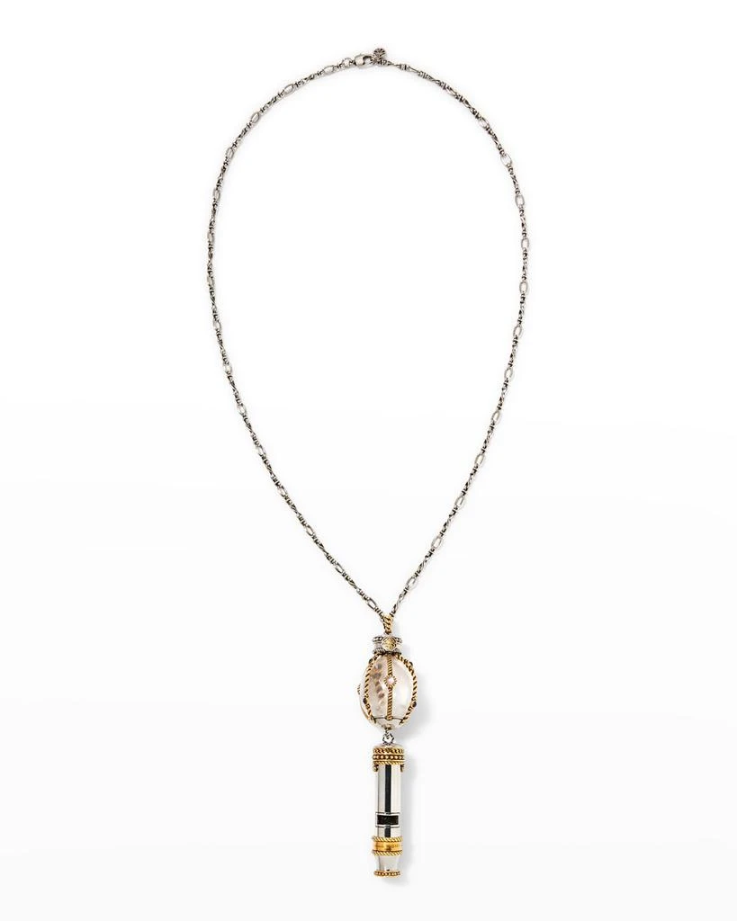 商品Alexander McQueen|Men's Trapped Crystal Whistle Pendant Necklace,价格¥3399,第1张图片