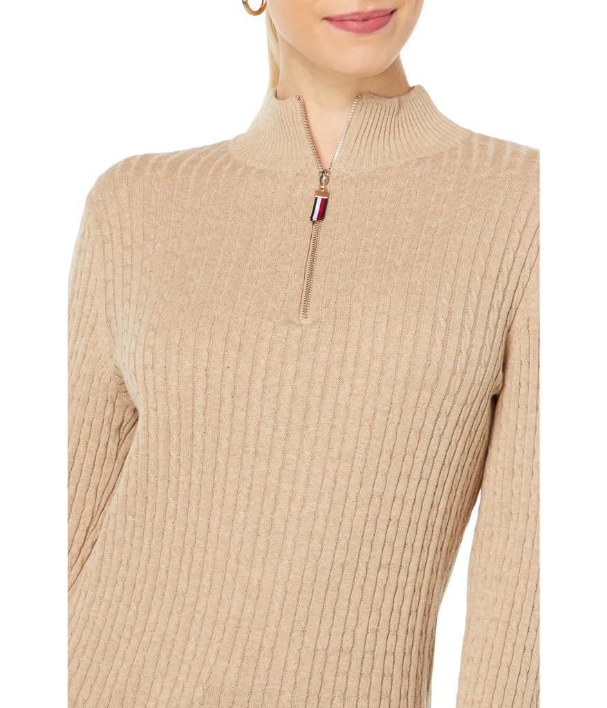 商品Tommy Hilfiger|1/4 Zip Mock Neck Cable Sweater,价格¥195-¥235,第5张图片详细描述