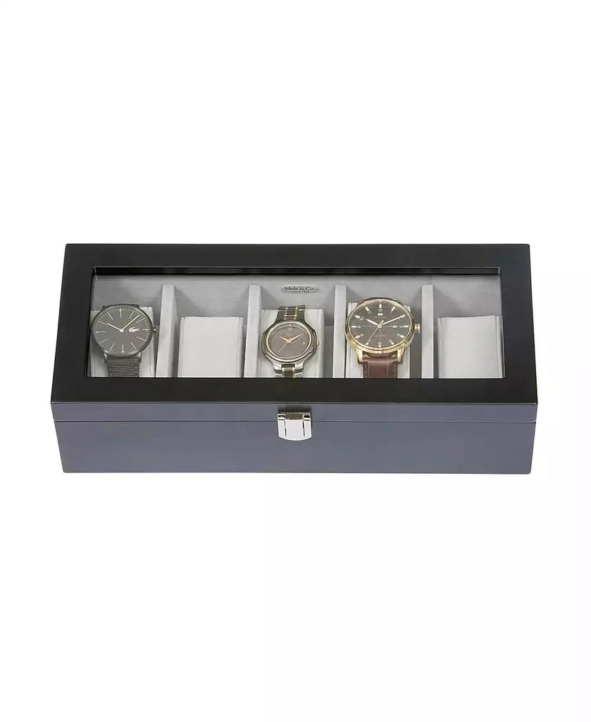 商品Mele & Co|Mele Co. Tate Glass Top Wooden Watch Box in Java Finish,价格¥377,第4张图片详细描述