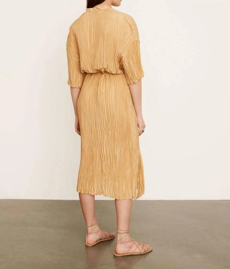 商品Vince|Short Sleeve Crushed Band Collar Dress In Wheat,价格¥2836,第2张图片详细描述