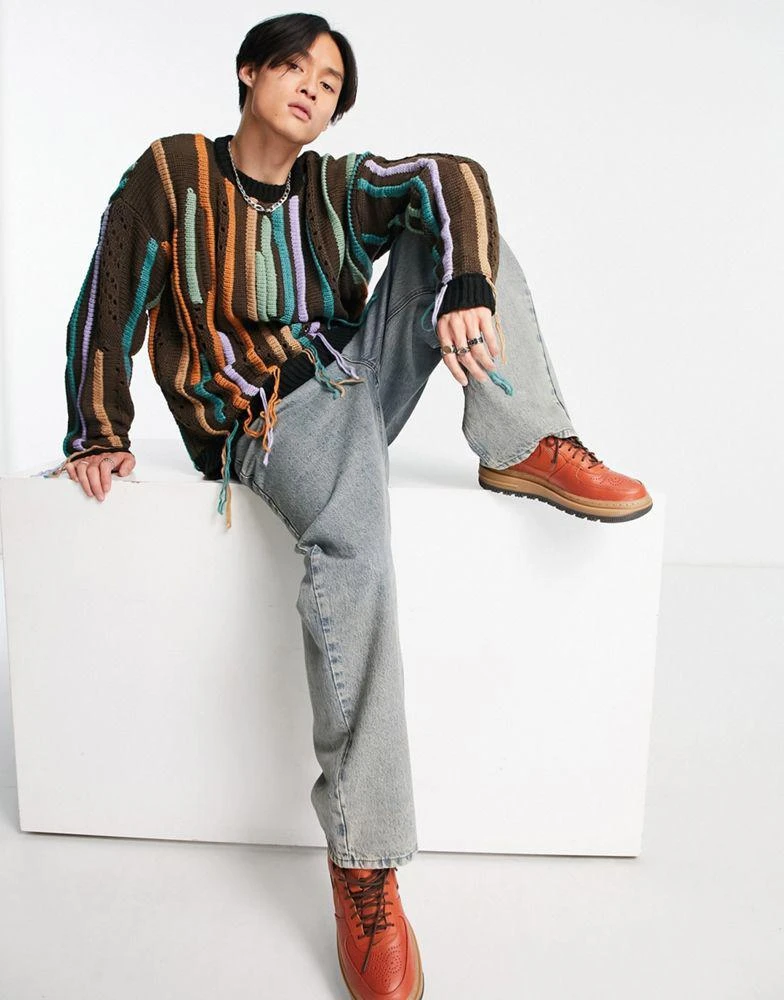 商品The Ragged Priest|The Ragged Priest shredded knit jumper in multi,价格¥338,第4张图片详细描述