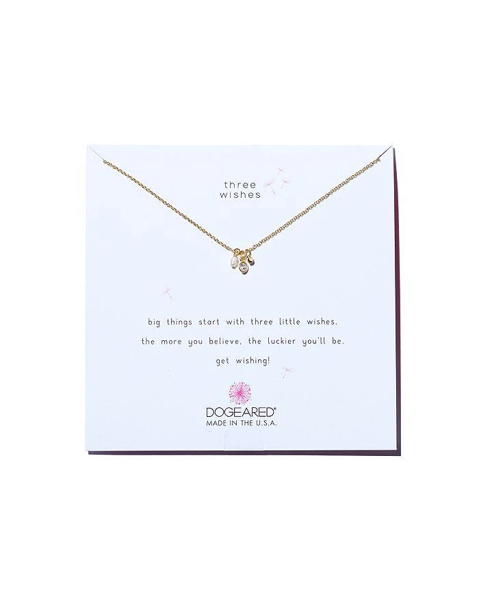 商品Dogeared|Dogeaded Three Wishes Cluster Necklace, 16",价格¥322,第1张图片