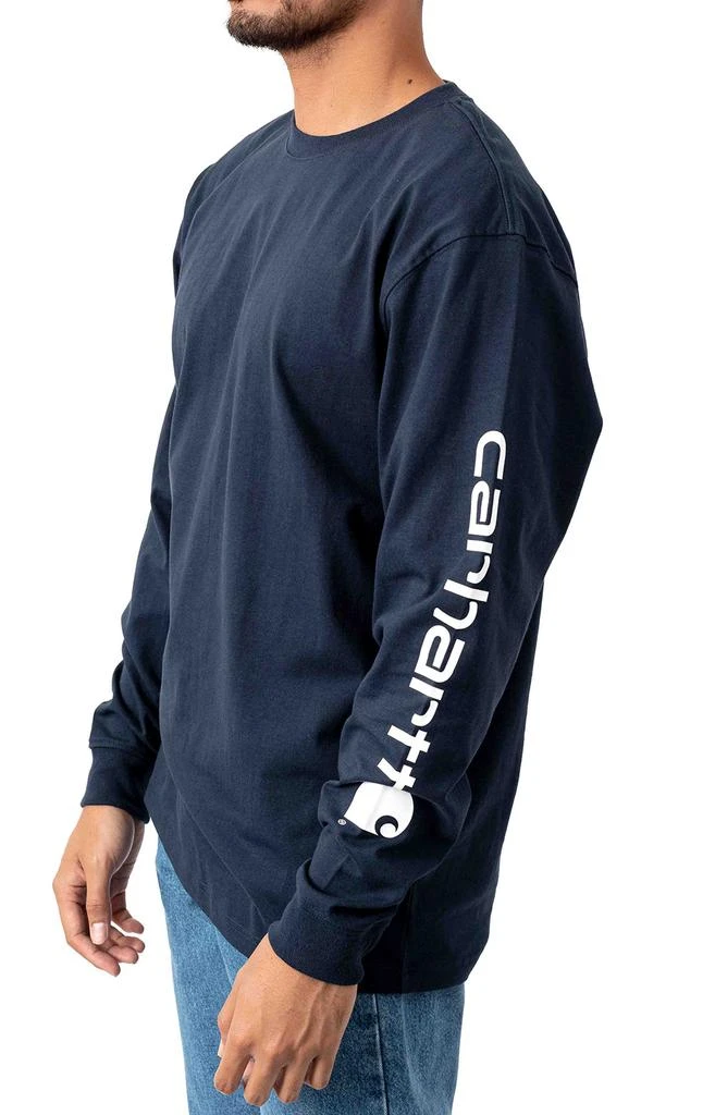 商品Carhartt|(K231) Signature Sleeve Logo L/S Shirt - Navy,价格¥181,第2张图片详细描述