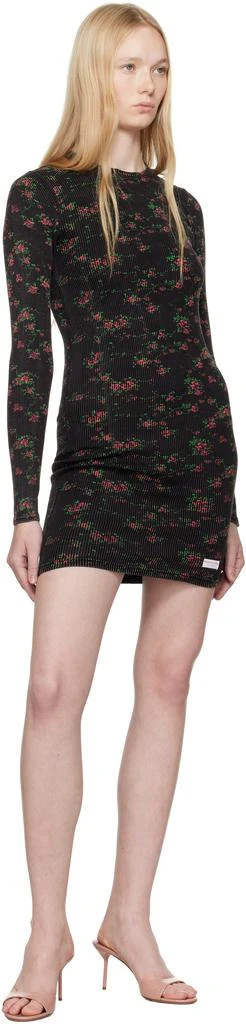 商品Alexander Wang|Black Floral-Print Ribbed Cotton Minidress,价格¥269,第4张图片详细描述