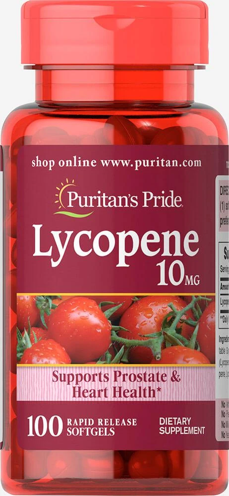 商品Puritan's Pride|番茄红素胶囊10mg 降血脂 抗氧化 护眼美肤 100粒/瓶,价格¥171,第1张图片