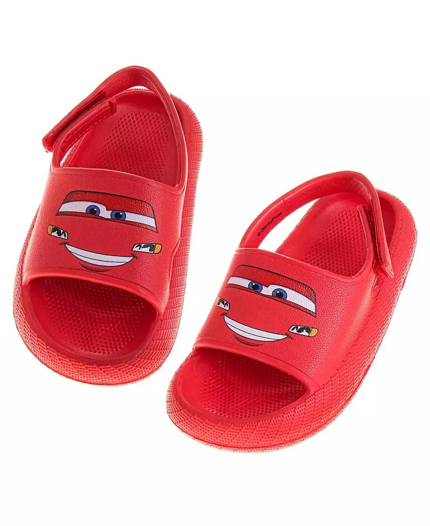 Toddler Boys Cars Lightning McQueen Hook and Loop Backstrap Slides 商品