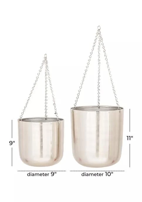 商品Monroe Lane|Lane Glam Metal Planter   Set Of 2,价格¥892,第3张图片详细描述