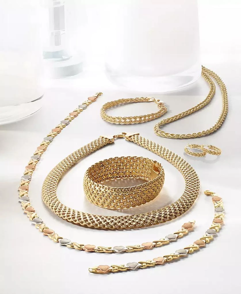 商品Italian Gold|Wide Mesh Graduated 18" Statement Necklace in 14k Yellow Gold (Also in 14k White Gold),价格¥29913,第4张图片详细描述