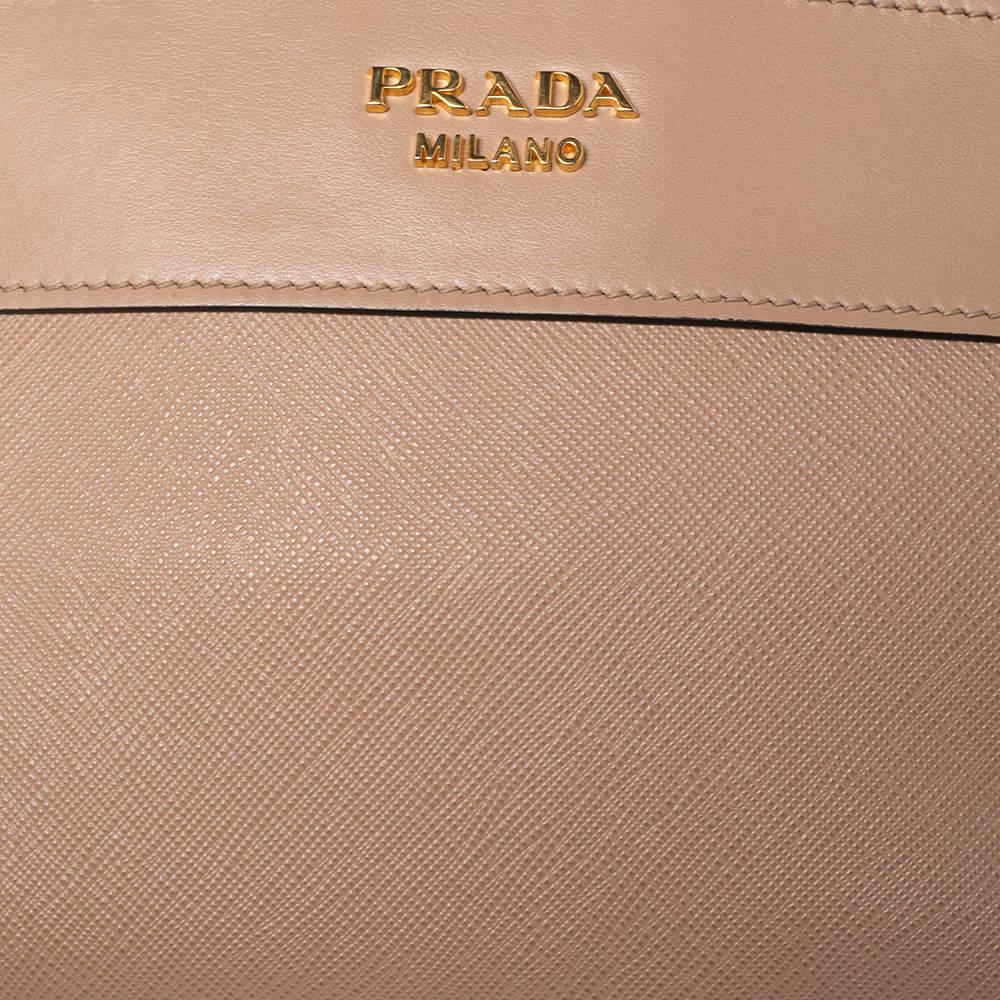 Prada Beige Saffiano Leather Esplanade Shoulder Bag商品第5张图片规格展示