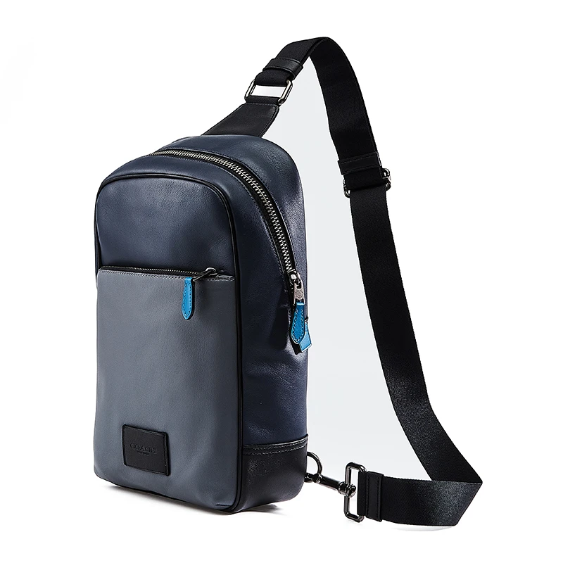 COACH/蔻驰 男士新款潮流斜挎胸包 藏蓝色拼色 C1487 QBS4B 商品