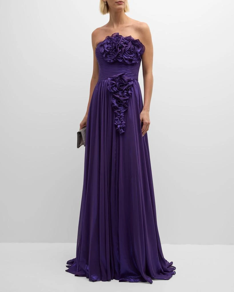 商品Jovani|Strapless Flower-Embellished Gown,价格¥5941,第2张图片详细描述