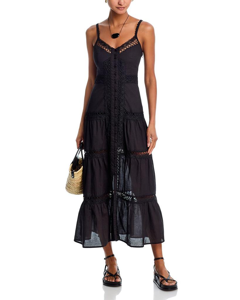 by timo lace maxi dress Zoya Tie-Up Back Lace Maxi Dress White main image 1