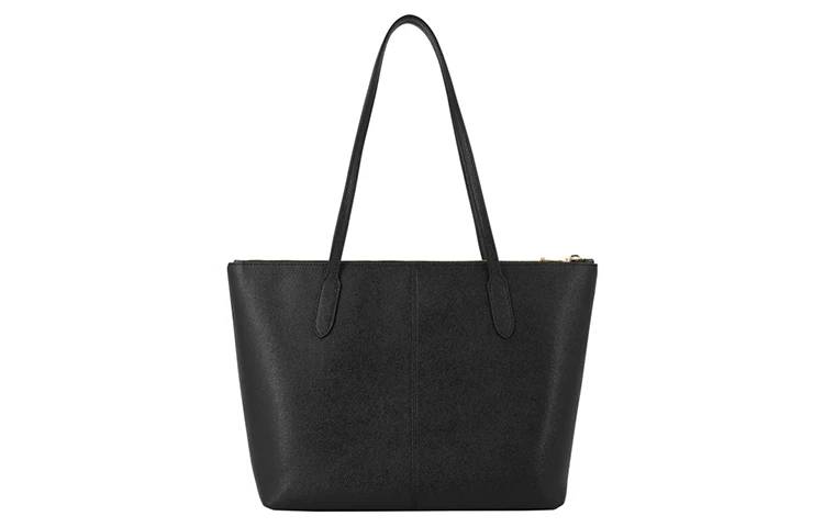 商品[国内直发] Coach|蔻驰 Zip Top Tote 30 纯色简约 皮革 托特包Tote包购物袋手提单肩包 大号 女款 纯黑色,价格¥1594,第4张图片详细描述