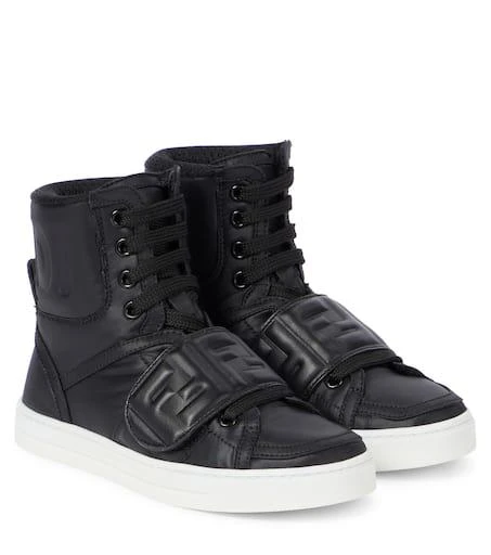 商品Fendi|FF leather high top sneakers,价格¥2569,第1张图片