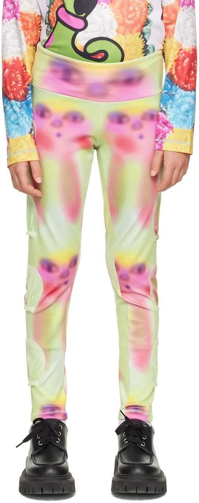 商品CHOPOVA LOWENA|SSENSE Exclusive Kids Green Spray Paint Alien Tennis Ball Leggings,价格¥274,第1张图片
